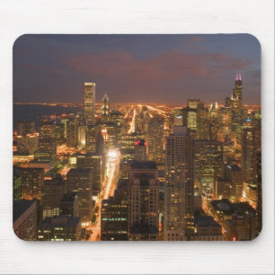 USA, Illinois, Chicago: Evening View of The Loop 2 Mouse Mat