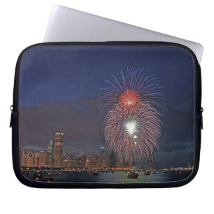USA, Illinois, Chicago, Fourth of July fireworks Laptop Sleeve
