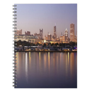 USA, Illinois, Chicago skyline at dusk Notebook