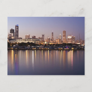 USA, Illinois, Chicago skyline at dusk Postcard