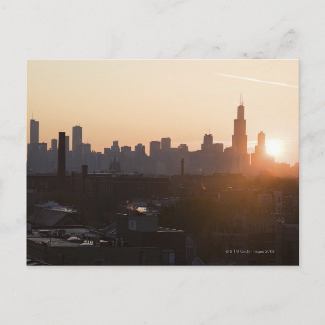 USA, Illinois, Chicago skyline at sunrise Postcard (Front)