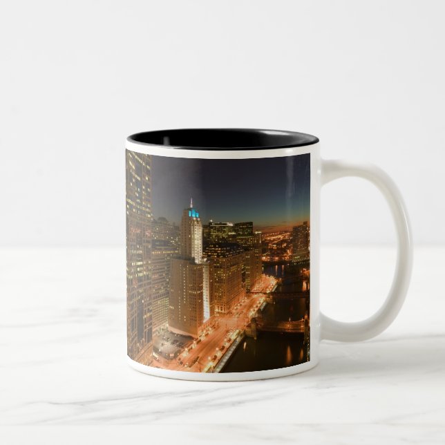 USA, Illinois, Chicago: The Loop: Buildings Two-Tone Coffee Mug (Right)