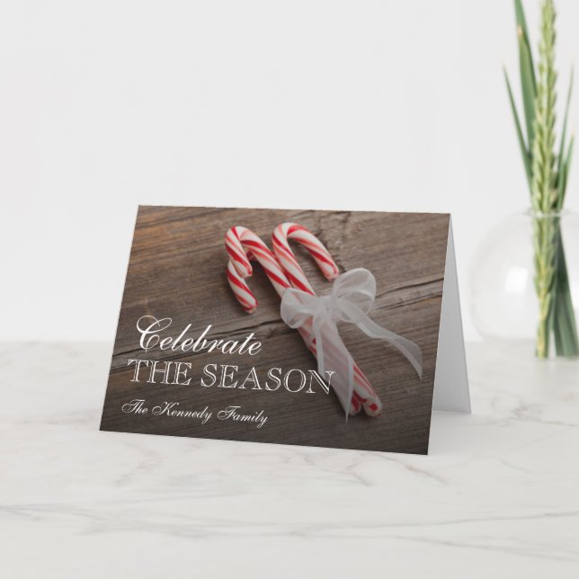 USA, Illinois, Metamora, Peppermint candy canes Holiday Card (Front)
