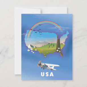 USA Illustrated travel poster