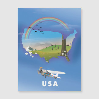 USA Illustrated travel poster