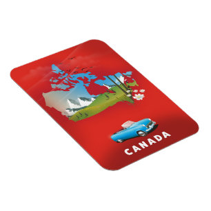 USA Illustrated travel poster Magnet