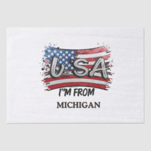 Usa I'm From Michigan Tissue Paper