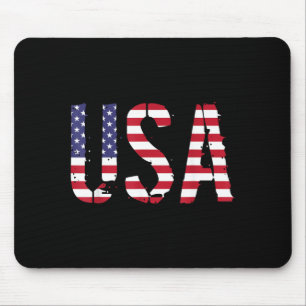 Usa In Aamerican Flag Style Design - Flag 4th July Mouse Mat