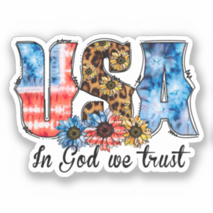 USA In God We Trust Christian Sunflower
