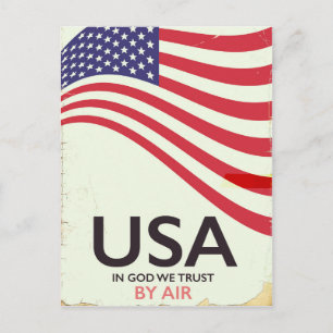 USA "In god we Trust" vintage poster Postcard