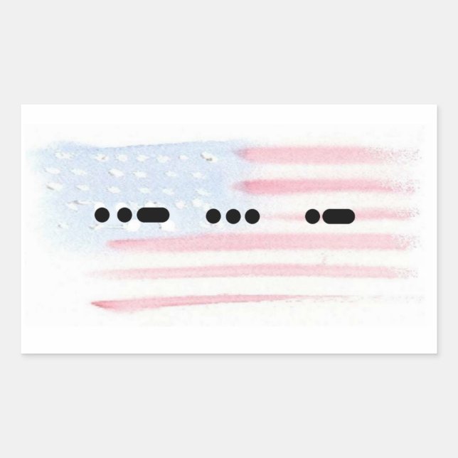 USA in Morse Code with Flag Sticker - Customise (Front)