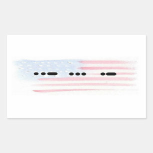 USA in Morse Code with Flag Sticker - Customise