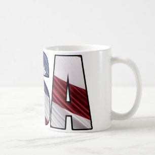 USA in Red White and Blue American Patriotic Flag Coffee Mug