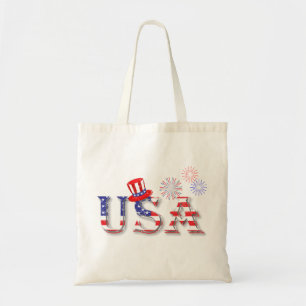 USA in Stars and Stripes Tote Bag