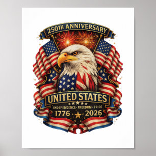 USA Independence 250th Anniversary 1776 2026 Patri Poster