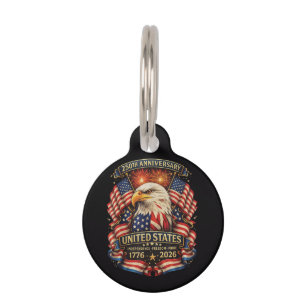USA Independence 250th Anniversary 1776 2026 Pet Tag