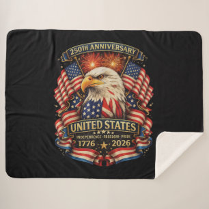 USA Independence 250th Anniversary 1776 2026 Sherpa Blanket