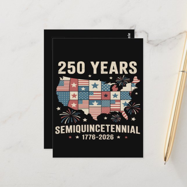 USA Independence 250th Anniversary  Postcard (Front/Back In Situ)