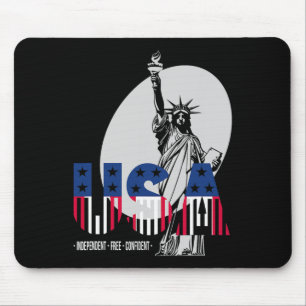 Usa Independence Day 4th July Statue Of Liberty Wo Mouse Mat
