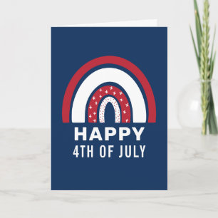USA Independence Day 4th Of July American Rainbow Holiday Card