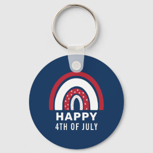 USA Independence Day 4th Of July American Rainbow Key Ring