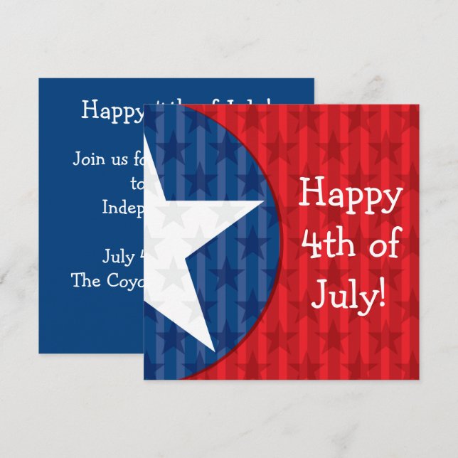 USA Independence Day 4th of July Custom Invitation (Front/Back)