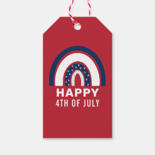 USA Independence Day American Rainbow 4th Of July Gift Tags