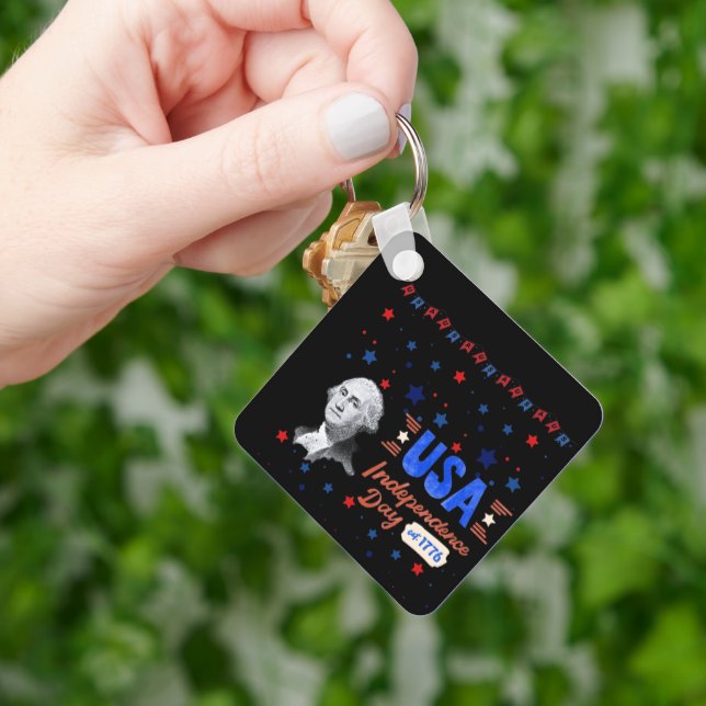 USA Independence Day black Key Ring (Hand)