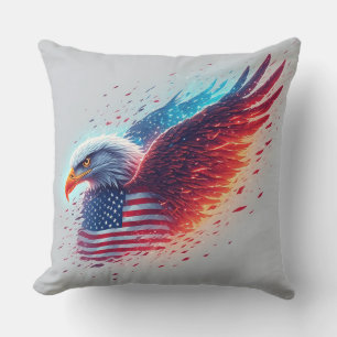 USA Independence Day Eagle Design Cushion