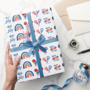 USA Independence Day Gift Wrap Pattern