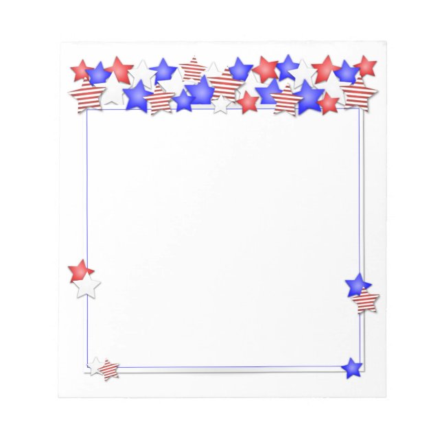 USA Independence Day Patriotic Stars American Notepad (Front)