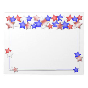 USA Independence Day Patriotic Stars American Notepad