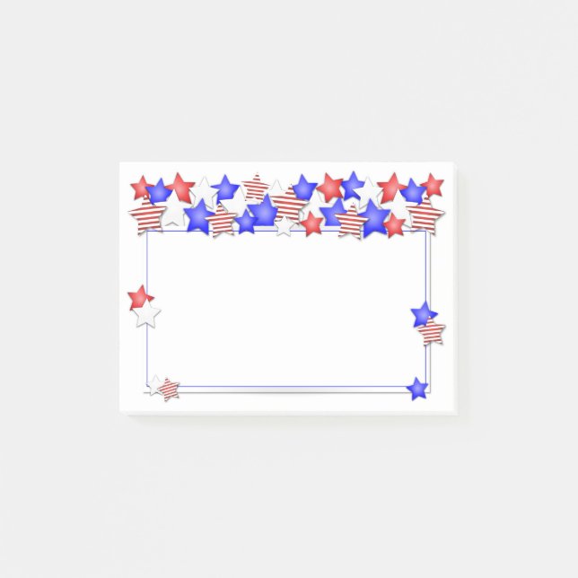 USA Independence Day Patriotic Stars American Post-it Notes (Front)
