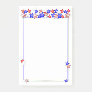 USA Independence Day Patriotic Stars American Post-it Notes