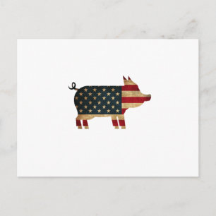USA Independence Day - Pig 4th Of July Funny Postcard