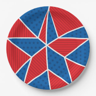 USA Independence Day Stars and Stripes Paper Plate