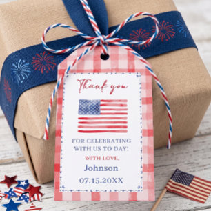 USA Independence Day Themed Birthday Gift Tags
