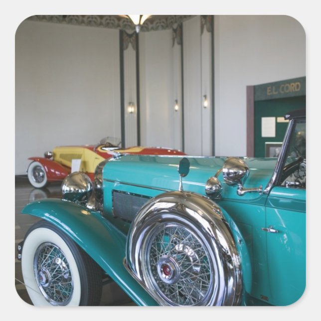USA, Indiana, Auburn: Auburn, Cord, Duesenberg 3 Square Sticker (Front)