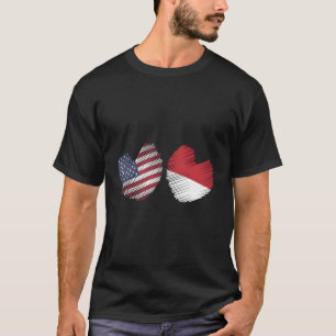 Usa Indonesia He American Flag Indonesian Flag He T-Shirt