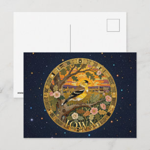 USA Iowa state symbols Postcard