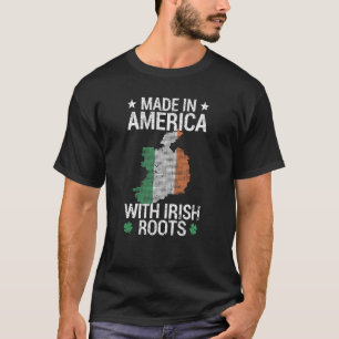 USA Ireland Flag Heritage Made in America With Iri T-Shirt