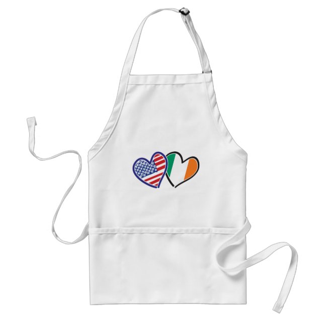 USA Ireland Heart Flags Standard Apron (Front)