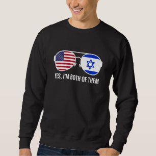 Usa Israel Flag Sunglasses Israeli Americans Sweatshirt
