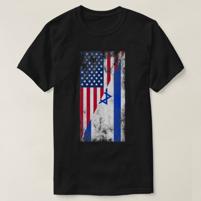 USA Israel Flags - United States of America, Israe T-Shirt (Design Front)