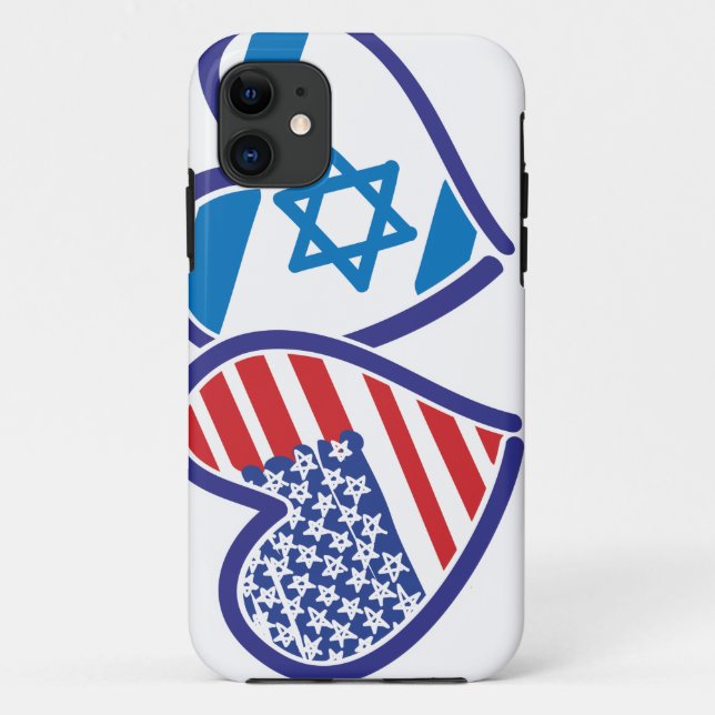 USA Israel Heart Flag Case-Mate iPhone Case (Back)