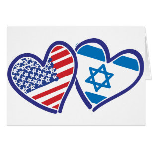 USA Israel Heart Flags