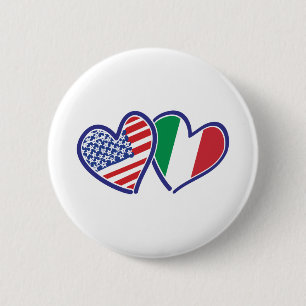 USA---Italy-Love 6 Cm Round Badge