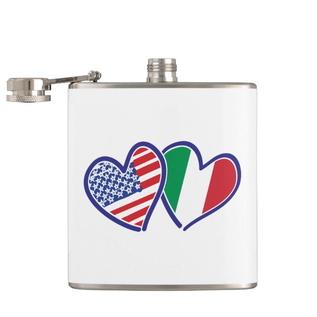 USA---Italy-Love Hip Flask (Opened)
