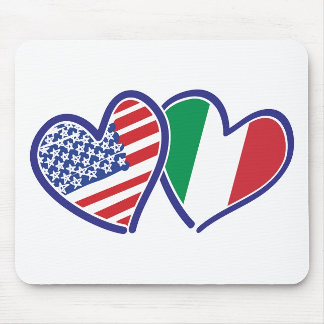USA---Italy-Love Mouse Mat (Front)