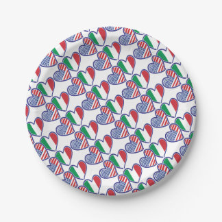USA---Italy-Love Paper Plate